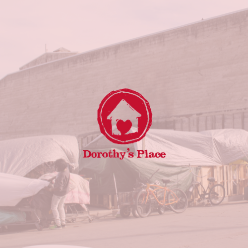 Picture of Dorothy's Place tents outside with logo on top